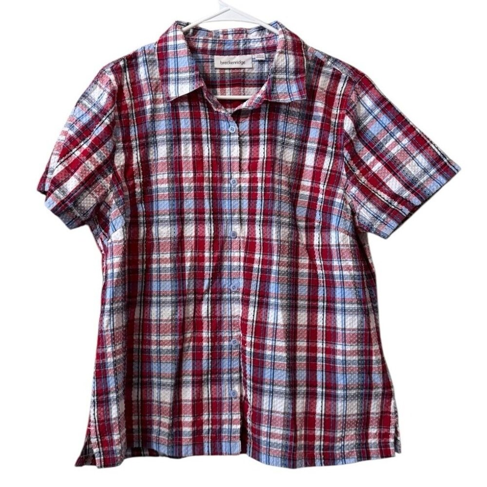 Breckenridge Women’s Short Sleeve Button Down Shirt Size Large Lightweight City